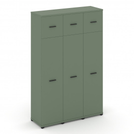 Концепт Шкаф 3 узкие секции, 5 ниш CN.STU-537 B Кобо/Металл Черный 1252*420*1922