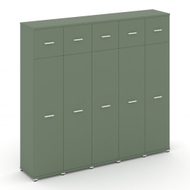 Концепт Шкаф 5 узких секций, 5 ниш CN.STU-557 W Кобо/Металл Белый 2084*420*1922