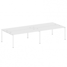 Метал Систем Рабочая станция на 4 места на П-образном м/к БП.СМ-4.5 Дуб Наварра/Металл Серый 3600*14