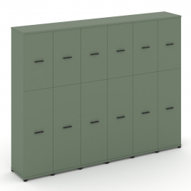 Концепт Шкаф 6 узких секций, 5 ниш CN.STU-565 B Кобо/Металл Черный 2500*420*1922