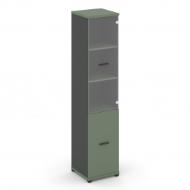 Концепт Шкаф 1 узкая секция, 5 ниш CN.STU.E-512 SP A Кобо/Антрацит/Металл Антрацит/Прозрачный 420*42