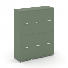 Концепт Шкаф 3 узкие секции, 4 ниши CN.STU-432 W Кобо/Металл Белый 1252*420*1554