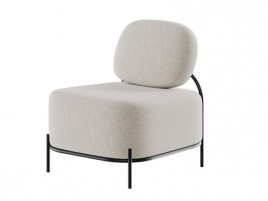 Джайв Диван одноместный JVE-1 Velvet lux 58/Velvet lux 100/Металл Черный 670*720*770