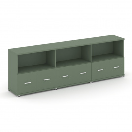 Концепт Шкаф 3 широкие секции, 2 ниши CN.STS-231 W Кобо/Металл Белый 2500*420*818