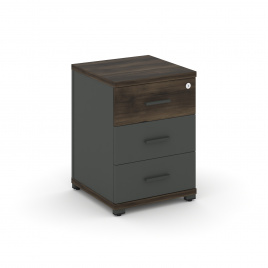 Концепт Тумба опорная/приставная 3 ящ. CN.TUO-001 A Дуб Мали/Антрацит/Металл Антрацит 420*420*583