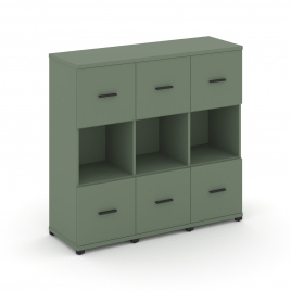 Концепт Шкаф 3 узкие секции, 3 ниши CN.STU-335 B Кобо/Металл Черный 1252*420*1186