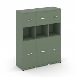Концепт Шкаф 3 узкие секции, 4 ниши CN.STU-435 W Кобо/Металл Белый 1252*420*1554