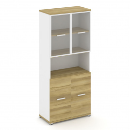 Концепт Шкаф 1 широкая секция, 5 ниш CN.STS-513 RPW W Сандал Янтарный/Белый Бриллиант/Металл Белый/П