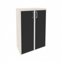 Оникс Шкаф средний широкий O.ST-2.4 R black Дуб Мали/Стекло Black 800*420*1207