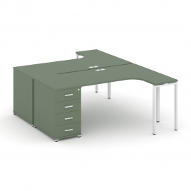Концепт Рабочая станция CN.DSA-401 W Кобо/Металл Белый 1800*1180*750