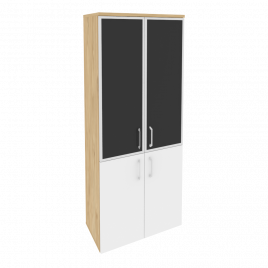 Оникс Шкаф высокий широкий O.ST-1.2 R black Дуб Мали/Стекло Black 800*420*1977