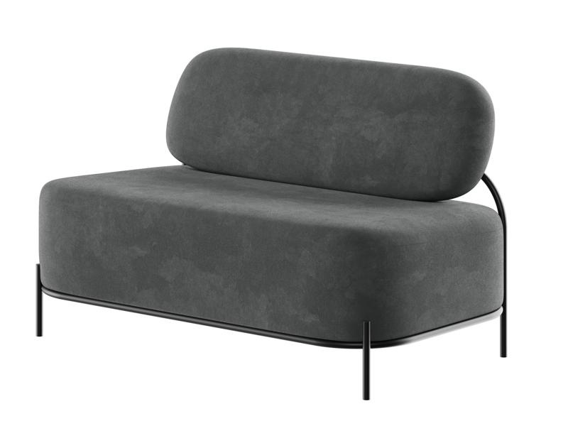 Джайв Диван двухместный JVE-2 Velvet lux 58/Velvet lux 100/Металл Черный 1250*720*770 фото 3
