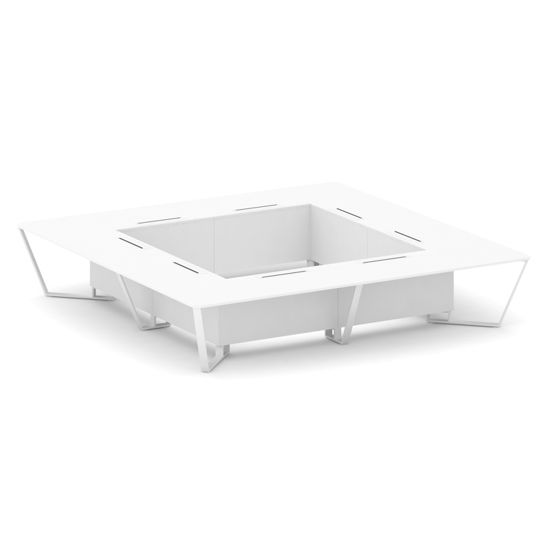 Стил Мит Стол переговорный квадратный KDK-PR.B.SP-20K2 Тиквуд Светлый/Металл Черный 4000*4000*750 фото 7