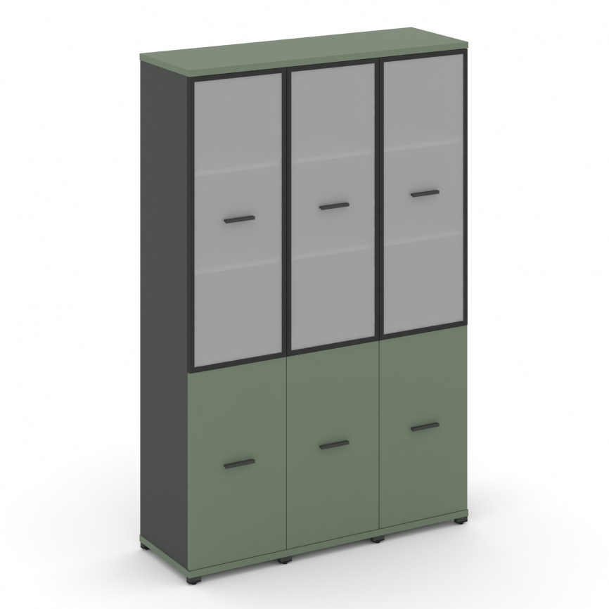 Концепт Шкаф 3 узкие секции, 5 ниш CN.STU-532 RMB A Кобо/Антрацит/Металл Антрацит/Сатин 1252*420*192 фото 1