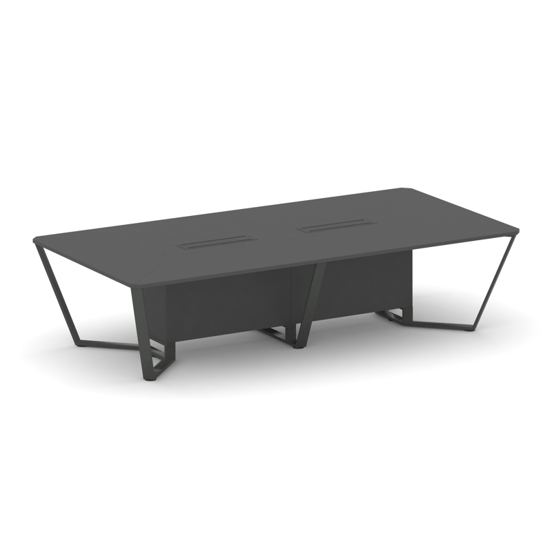 Стил Мит Стол переговорный прямоугольный KDK-PR.B.SP-12 Тиквуд Светлый/Металл Черный 3200*1600*750 фото 1