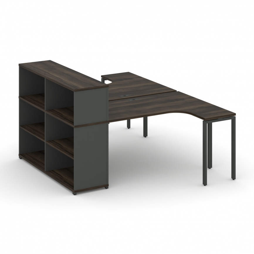 Концепт Рабочая станция с опорным стеллажом с надставкой низ. CN.DSA-206 Сандал Янтарный/Антрацит/Ме фото 8