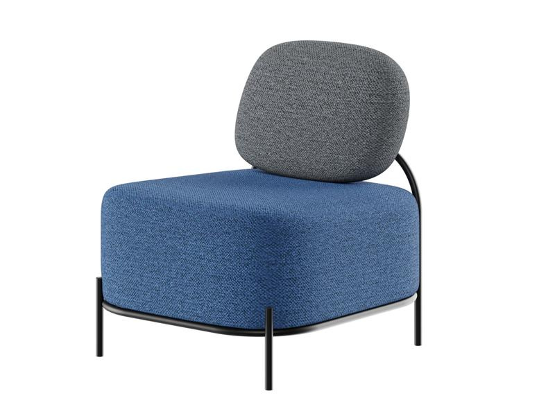 Джайв Диван одноместный JVE-1 Velvet lux 58/Velvet lux 100/Металл Черный 670*720*770 фото 8