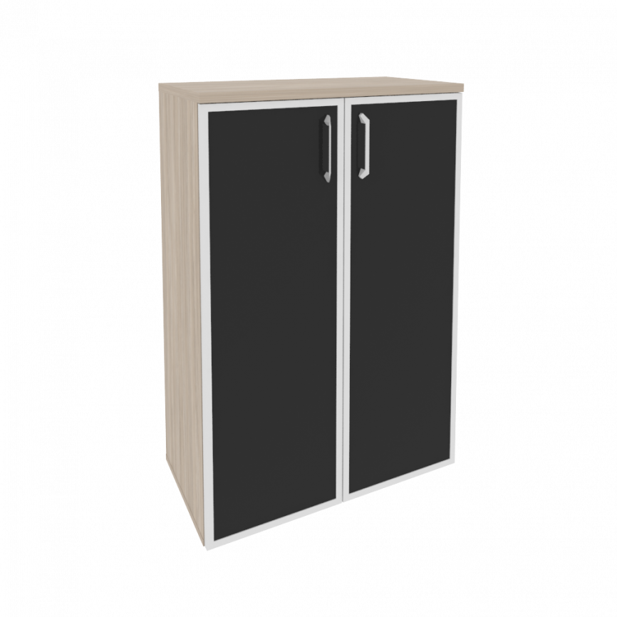 Оникс Шкаф средний широкий O.ST-2.4 R black Дуб Мали/Стекло Black 800*420*1207 фото 9