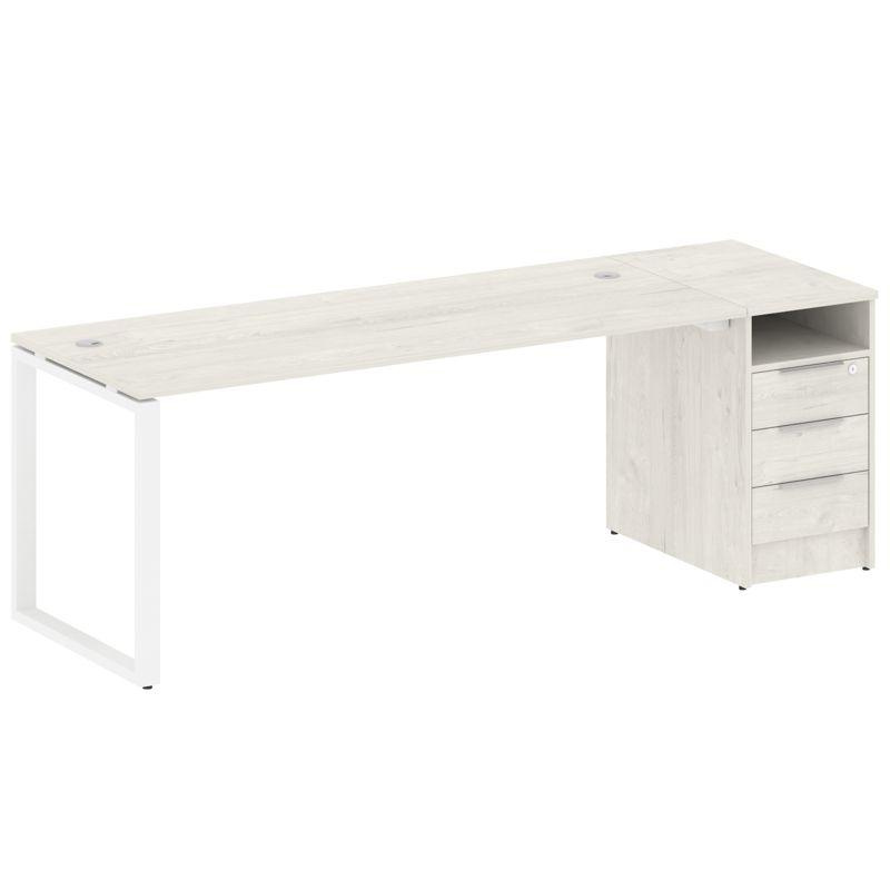 Метал Систем Рабочая станция с тумбой на О-образном м/к БО.РС-СТП-1.5 Дуб Наварра/Металл Белый 2212* фото 15