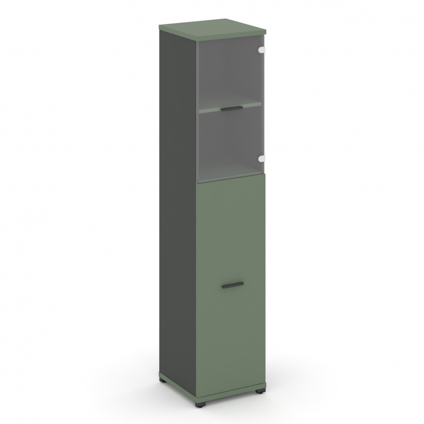 Концепт Шкаф 1 узкая секция, 5 ниш CN.STU.E-515 SP A Кобо/Антрацит/Металл Антрацит/Прозрачный 420*42 фото 1