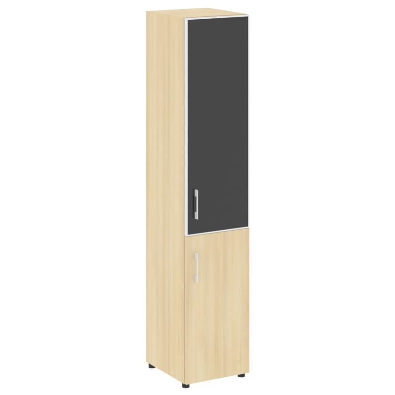 Ялта Шкаф узкий LT.SU-1.2 R (R) black Дуб Мали/Стекло Black 400*450*1987 фото 1