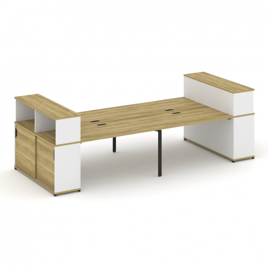 Концепт Рабочая станция с опорными шкафами-купе с надставкой низ. CN.DRS-283 A Сандал Янтарный/Антра фото 6