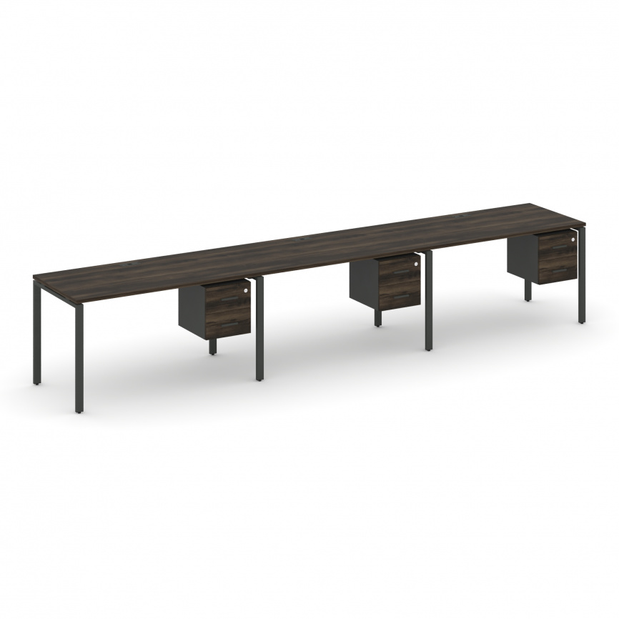Концепт Рабочая станция односторонняя с подвес. тумбами 3 места CN.ORS-136 A Сандал Янтарный/Антраци фото 9