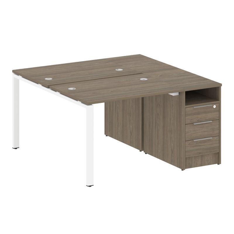Метал Систем Рабочая станция с тумбой на П-образном м/к БП.РС-СТП-2.1 Вяз Благородный/Металл Белый 1 фото 15