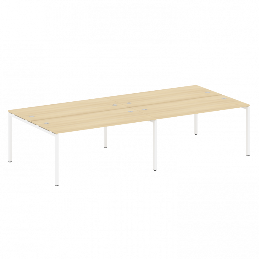 Метал Систем Куатро Рабочая станция на 4 места на П-образном м/к 40БП.СМ-4.4 Белый/Металл Серый 3200 фото 9