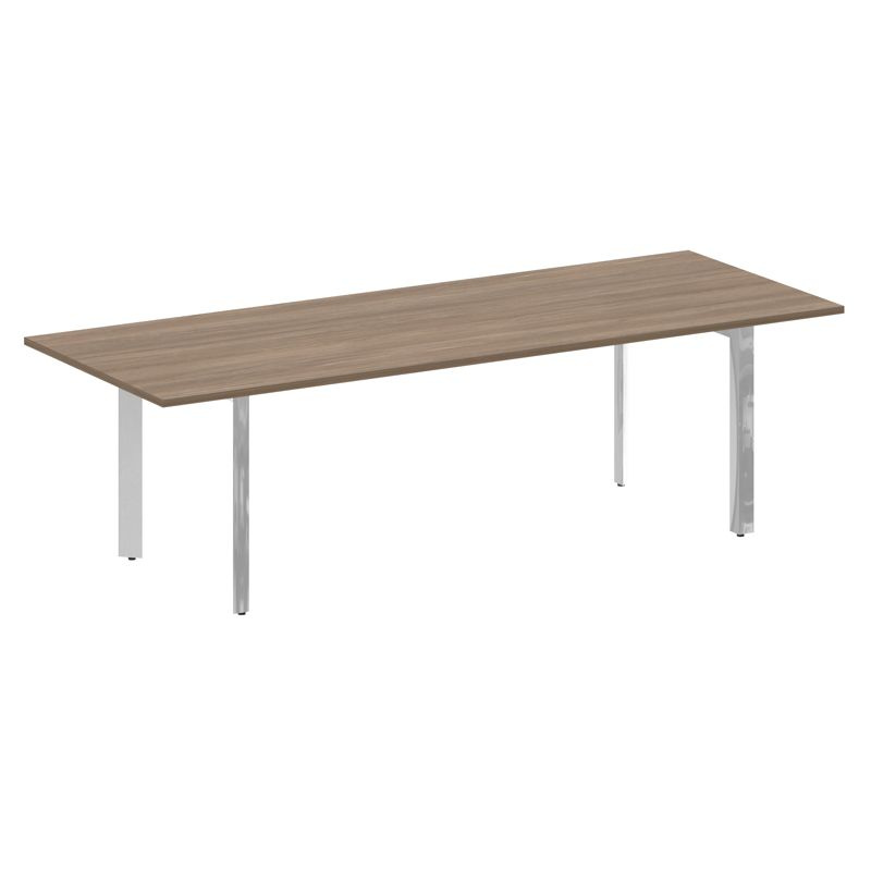 Оникс Директ Люкс Стол переговорный П-обр. м/к M-O.MP-PRG-25 Дуб Аризона/Нержавеющая Сталь/Хром 2580 фото 6