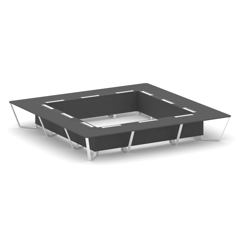 Стил Мит Стол переговорный квадратный KDK-PR.B.SP-24K Тиквуд Светлый/Металл Черный 4800*4800*750 фото 6