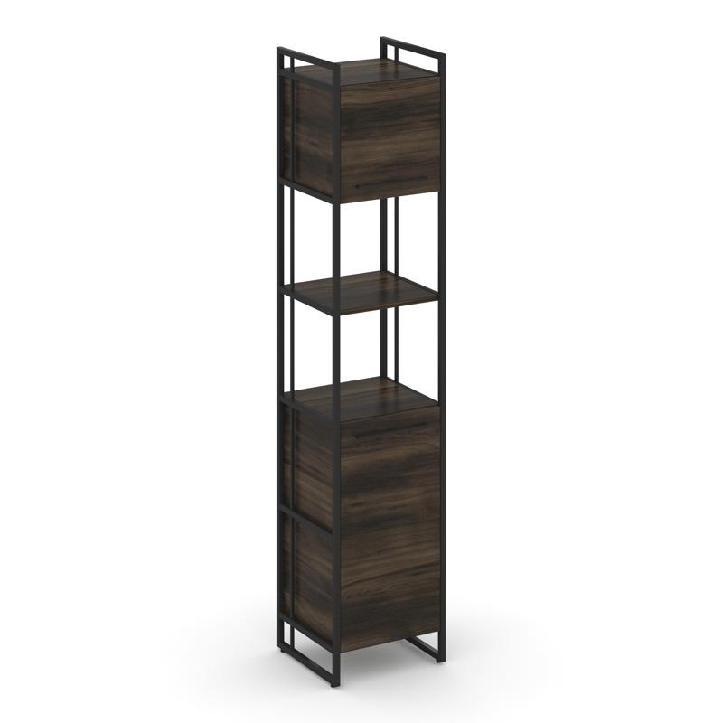 Рифт Шкаф 5 ниш узкий RF.SU-53 (L) Дуб Табак/Металл Антрацит/Черный Ручки 420*396*2010 фото 13
