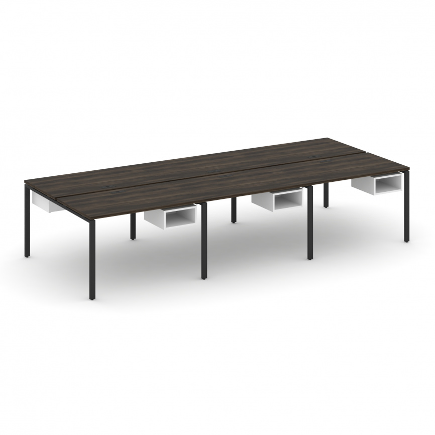 Концепт Рабочая станция двухсторонняя с подвес. тумбами на 6 мест CN.DRS-142 Сандал Янтарный/Антраци фото 3