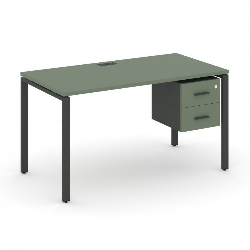 Концепт Стол рабочий с подвесной тумбой с 2 ящ. CN.SP-115 A Сандал Янтарный/Антрацит/Металл Антрацит фото 10