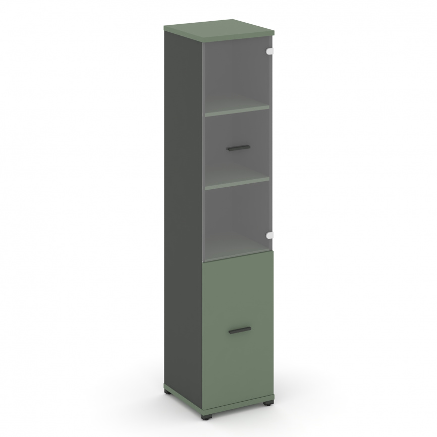 Концепт Шкаф 1 узкая секция, 5 ниш CN.STU.E-512 SP A Кобо/Антрацит/Металл Антрацит/Прозрачный 420*42 фото 1