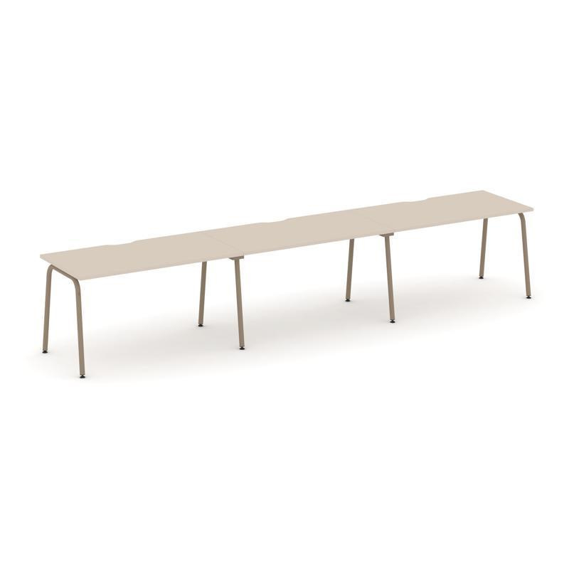 Эстетика Рабочая станция 3 места ES.RS-3.3-VK Тиквуд Светлый/Металл Латте 4140*730*750 фото 1