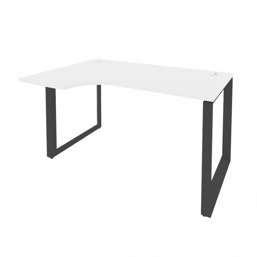 Оникс Стол эргономичный левый на О-образном м/к O.MO-SA-2 (L) Дуб Мали/Металл Белый 1380*980*750 (72 фото 1