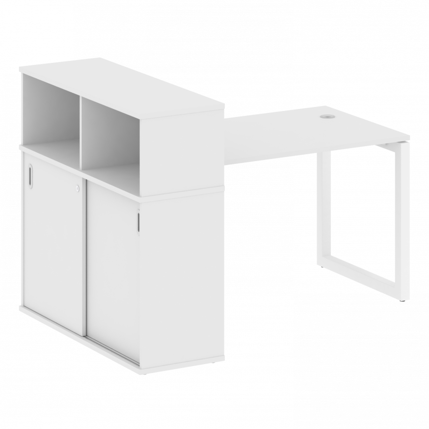 Метал Систем Куатро Стол письменный с шкафом-купе на О-образном м/к 50БО.РС-СШК-3.2 Т Вяз Благородны фото 12