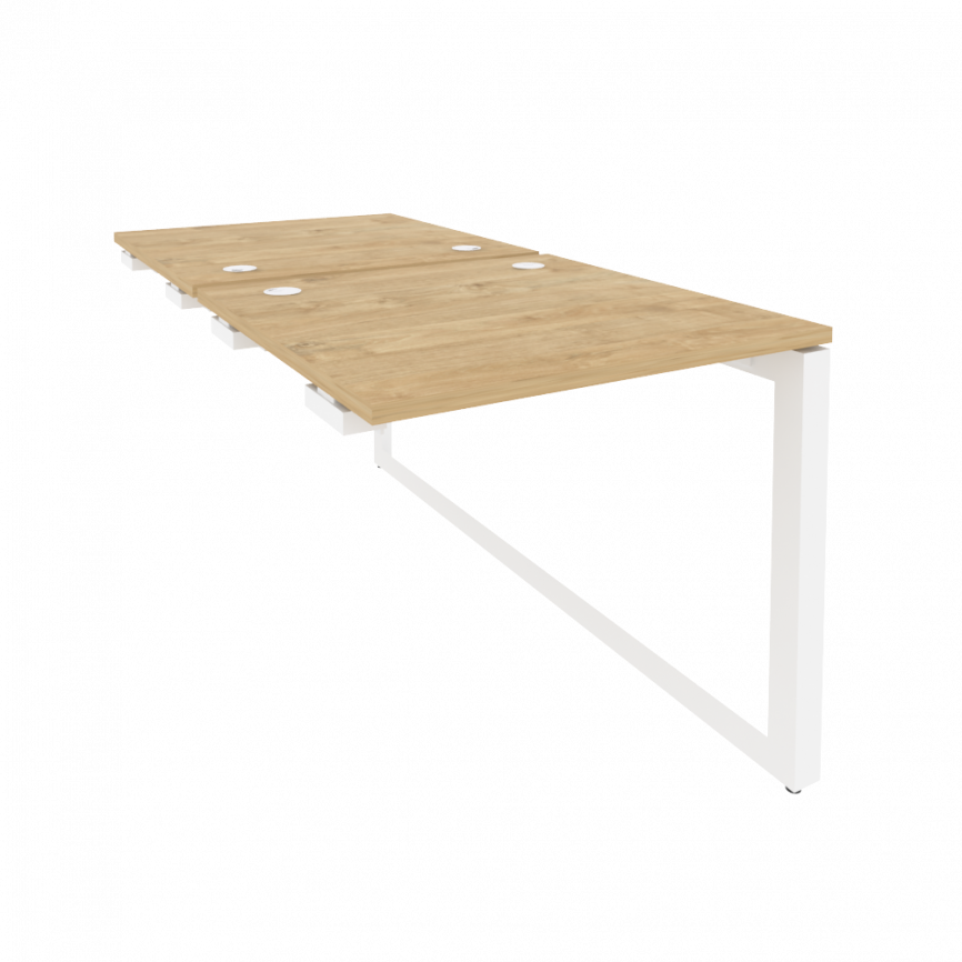 Оникс Стол-приставка двойной на О-образном м/к к опорым элем. O.MO-D.SPR-0.8 Дуб Мали/Металл Белый 7 фото 5