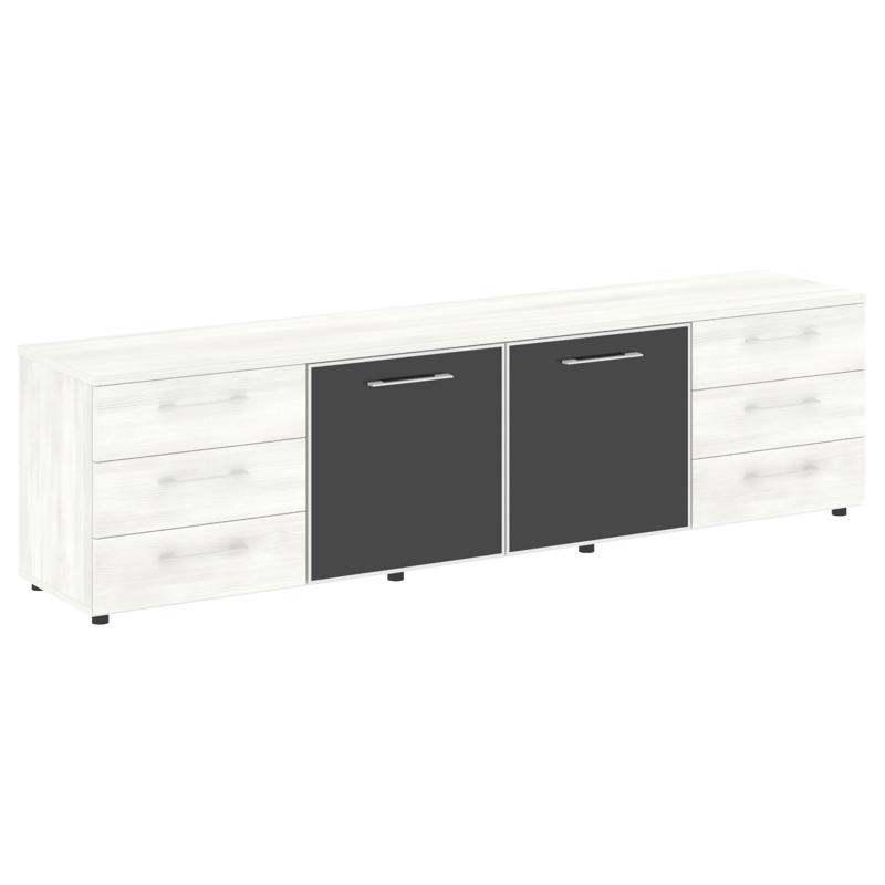 Ялта Тумба модульная LT.TS-4.2 black Дуб Мали/Стекло Black 2188*450*580 фото 5