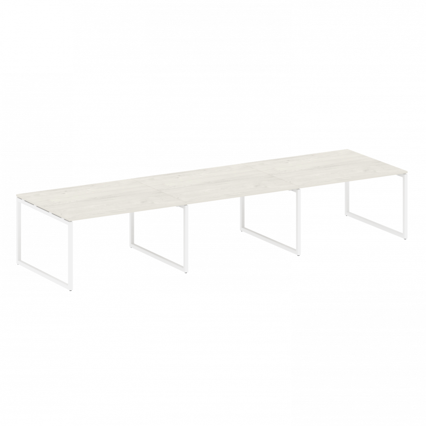 Метал Систем Куатро Перег. стол (3 столешницы) на О-оразном м/к 40БО.ПРГ-3.3 Венге Цаво/Металл Белый фото 7