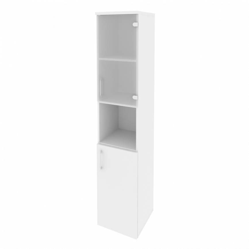 Оникс Шкаф высокий узкий правый O.SU-1.4 (R) Дуб Мали/Белый Бриллиант 400*420*1977 фото 3