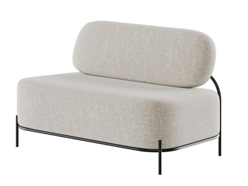 Джайв Диван двухместный JVE-2 Velvet lux 58/Velvet lux 100/Металл Черный 1250*720*770 фото 5