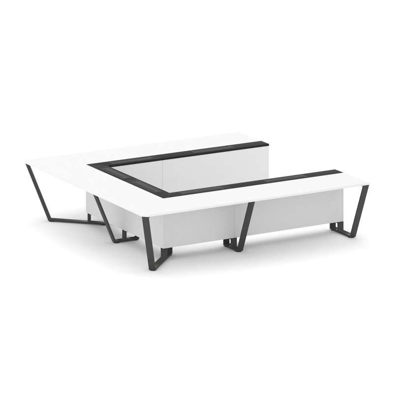 Стил Мит Стол переговорный П-образный KMK-PR.B.SP-11P Тиквуд Светлый/Графит Глянец/Металл Черный 320 фото 3