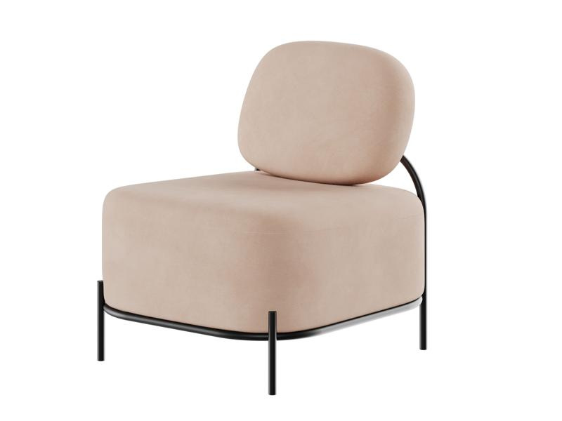 Джайв Диван одноместный JVE-1 Velvet lux 58/Velvet lux 100/Металл Черный 670*720*770 фото 3