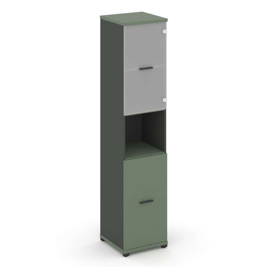 Концепт Шкаф 1 узкая секция, 5 ниш CN.STU.E-513 SM A Кобо/Антрацит/Металл Антрацит/Сатин 420*420*192 фото 1