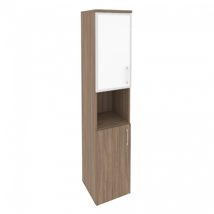Оникс Шкаф высокий узкий левый O.SU-1.4 R (L) black Дуб Мали/Стекло Black 400*420*1977 фото 9
