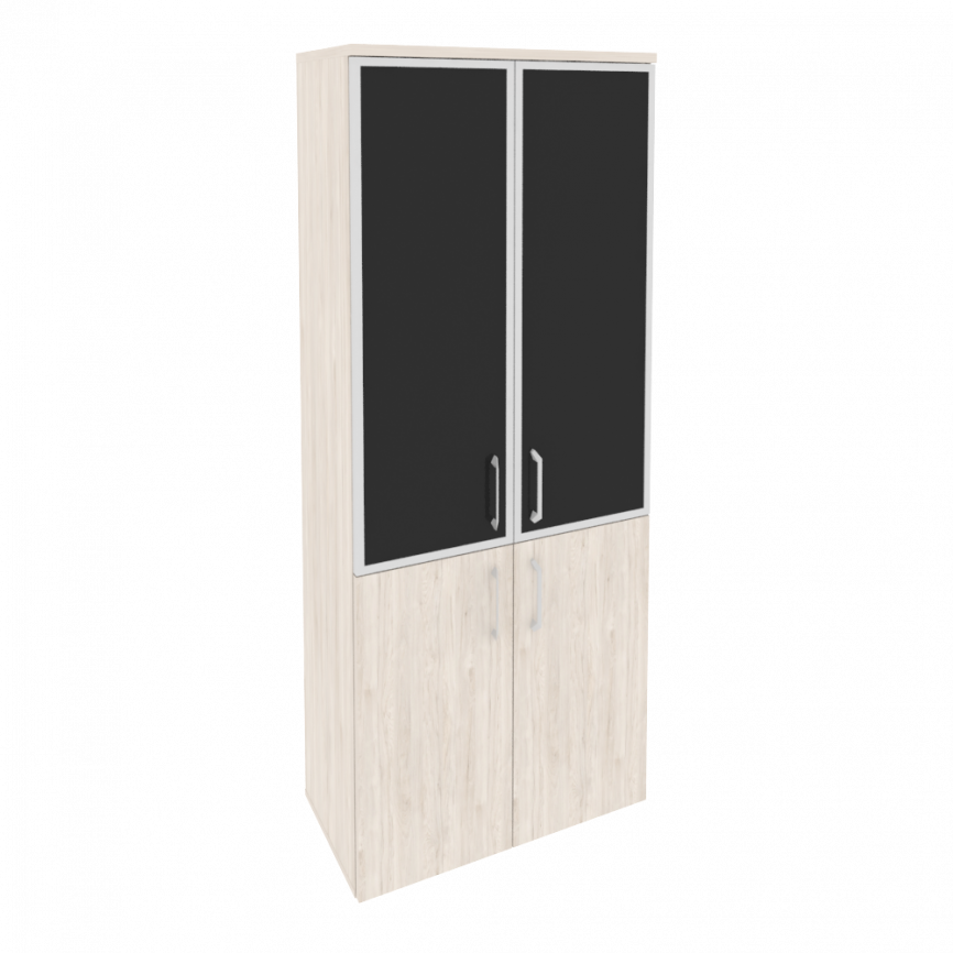 Оникс Шкаф высокий широкий O.ST-1.2 R black Дуб Мали/Стекло Black 800*420*1977 фото 3