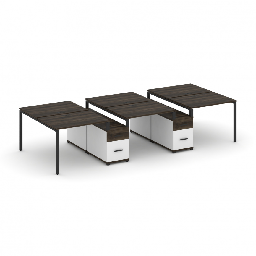 Концепт Рабочая станция 6 мест с 2 двухсторонними опорными тумбами CN.DRS-337 A Сандал Янтарный/Антр фото 3