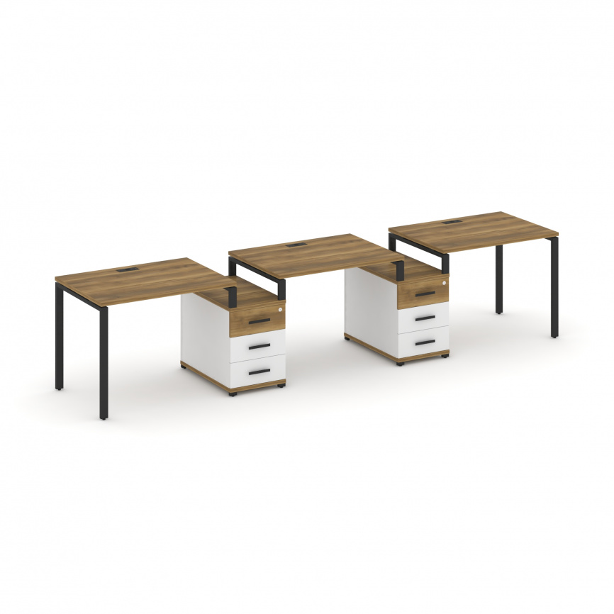 Концепт Рабочая станция 3 места с 2 опорными тумбами CN.ORS-325 A Сандал Янтарный/Антрацит/Металл Ан фото 5